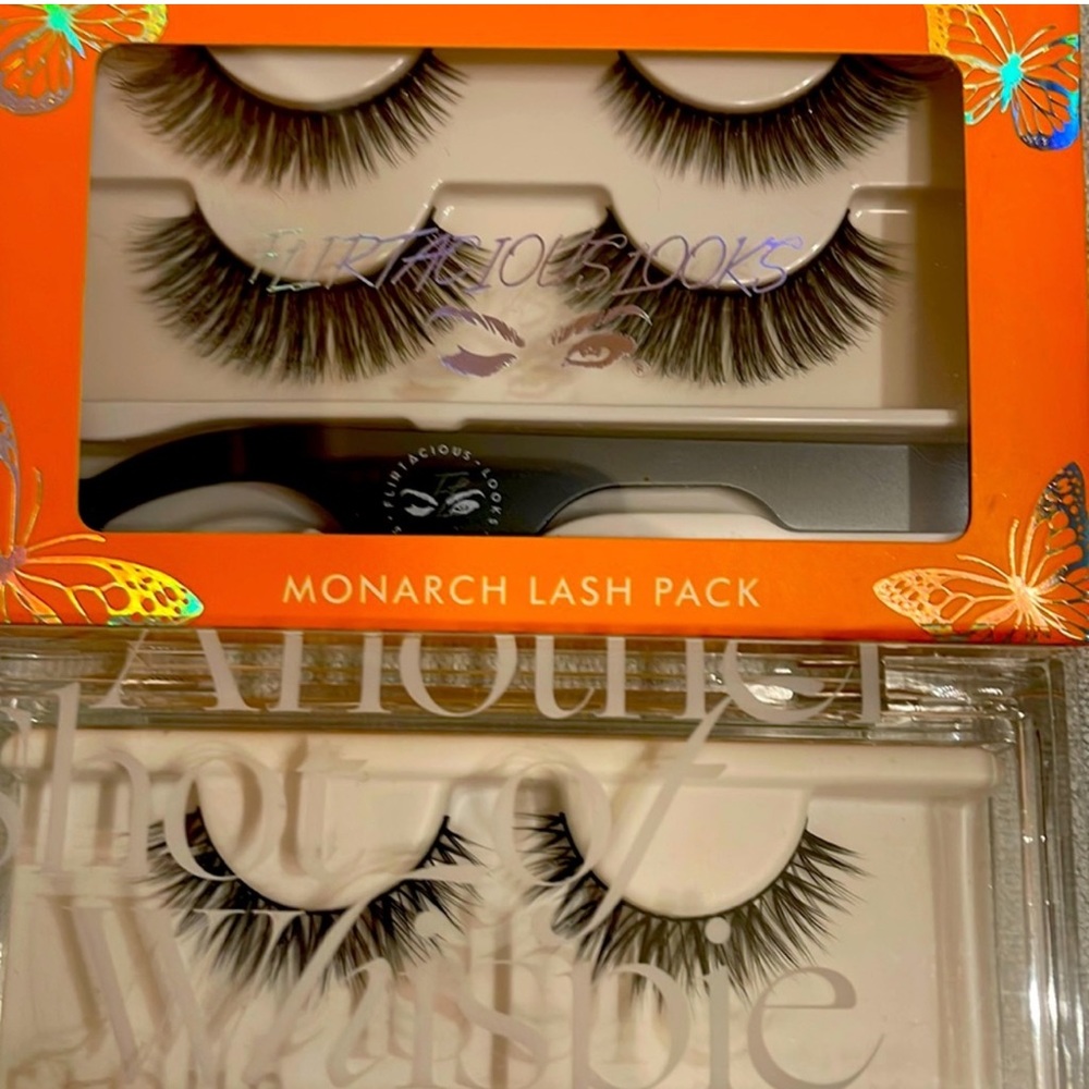 LASHES!  4 unopened lashes with tweezers & glue